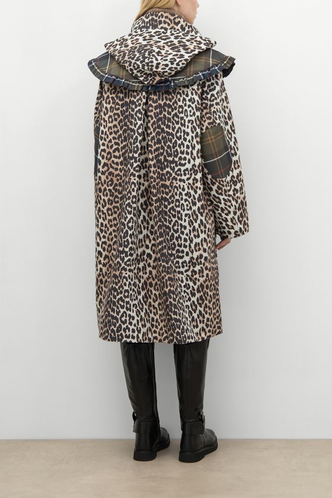 BARBOUR x GANNI Пальто LEOPARD WATERPROOF