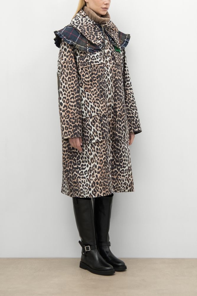 BARBOUR x GANNI Пальто LEOPARD WATERPROOF